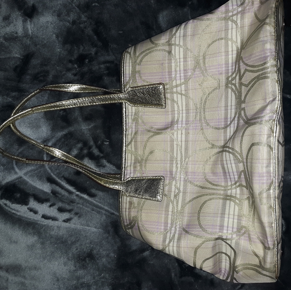 Tartan plaid coach purse